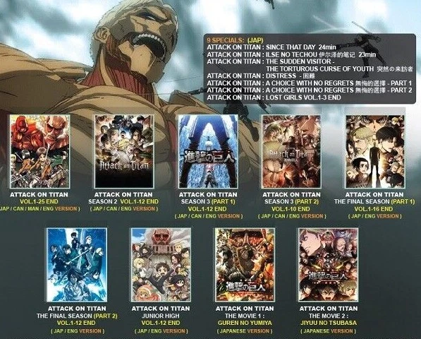 ANIME DVD~ENGLISH DUBBED~Attack On Titan Season 1-3+Final Part 1&2(1-99End)+GIFT