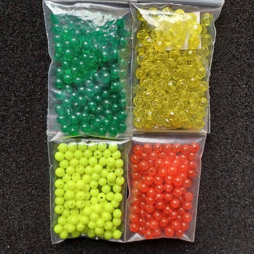 6mm BEADS -4 BAGS- 1OO CT. per bag -Spinnerbait Crawler Harness lures jigs craft - Picture 2 of 3