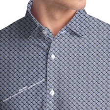 Custom Made Casual Floral Dress Shirts Blue White Black Patterned Dress Shirt