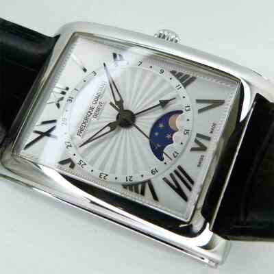 Frederique Constant Carre Moon Phase Date Automatic Silver Men's - FC-330MS4MC6