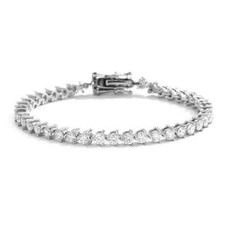 3 Prong 3MM Moissanite Tennis Chain Bracelet Women 925 Sterling Silver Pass Test