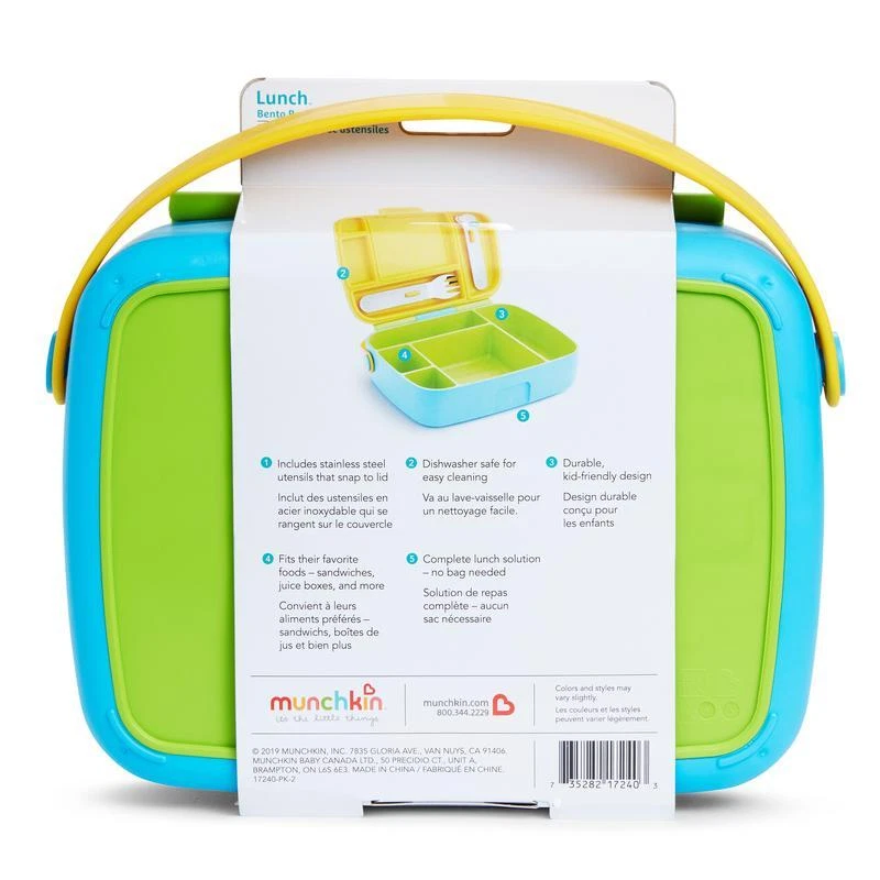 BPA-Free Toddler Bento Lunchbox with 5 Compartments & Utensils Portable