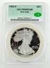 1993-P Proof American Silver Eagle Dollar $1 CACG Certified PR68 DCAM