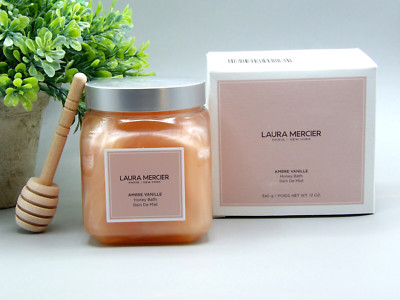 New Laura Mercier Ambre Vanille Honey Bath 12 oz New in Box With Dropper RARE!