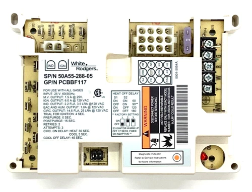 50A55-288-05 GUARANTEED WORKING TESTED Furnace control board PCBBF117