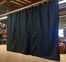 Black Fire/Flame Retardant Stage Curtain/Backdrop/Partition, 10 H x 25 W