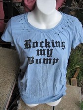 S Rocking My Bump Motherhood Maternity Ruched Sides Metal Stud Accents Stained