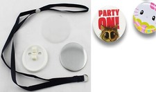 2-1/4 58mm Rope Tie Button Parts Shell, Mylar, Back and Rope Tie 100 Sets DIY