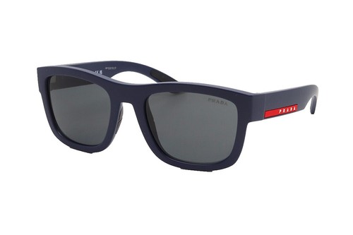 Prada SPR02X 02 510-725 Gray Havana Blue Gradient Mirror Red Sunglasses 02XS Prada Linea Rossa PS 02ZSU XXL (55 - 18) with Blue lenses  main image 4