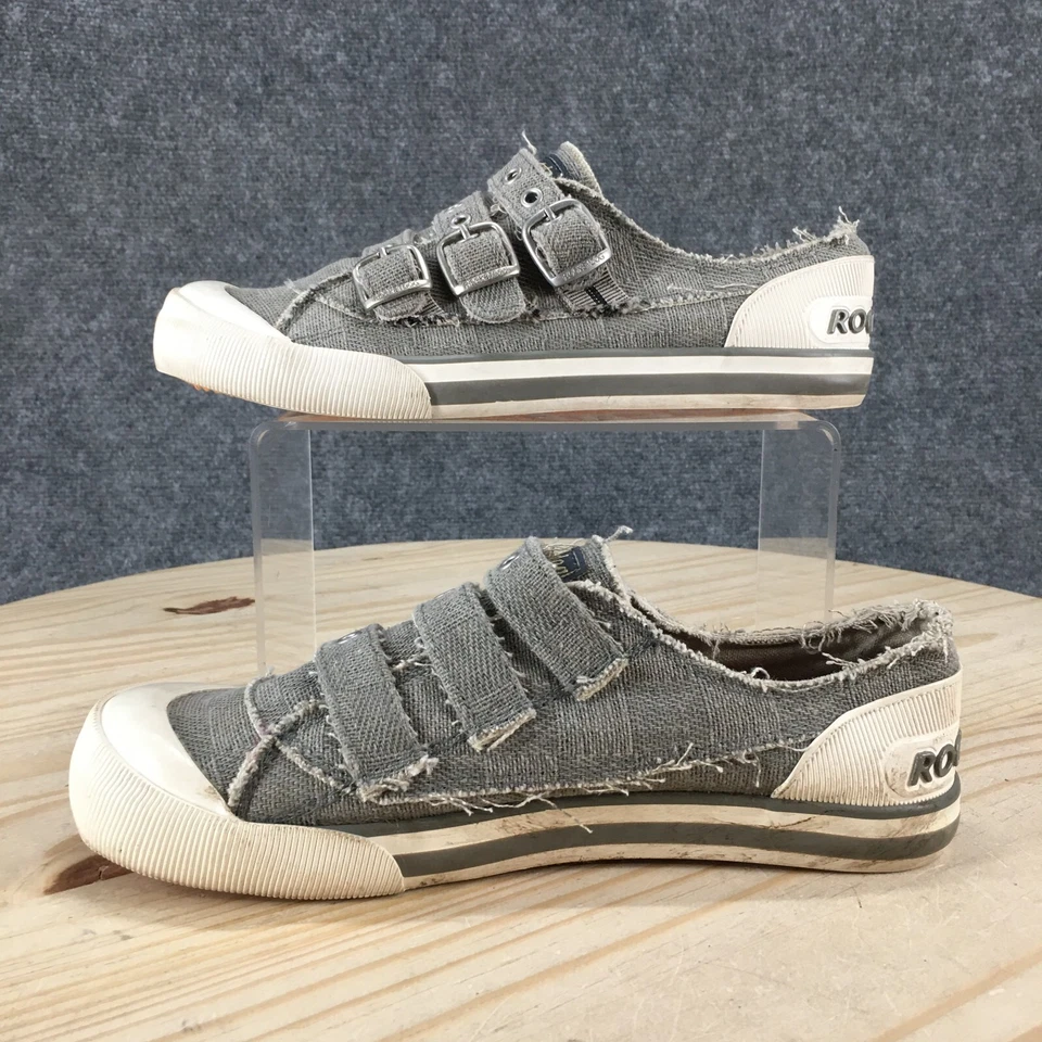Zapatos informales Rocket Dog para mujer 6 Jolissa gris lona gancho y bucle hebilla Foto 2 de 4