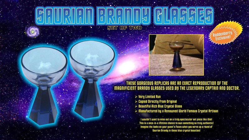 STAR TREK PROP SAURIAN BRANDY GLASS SET RODDENBERRY SOLD OUT RARE COSTUME
