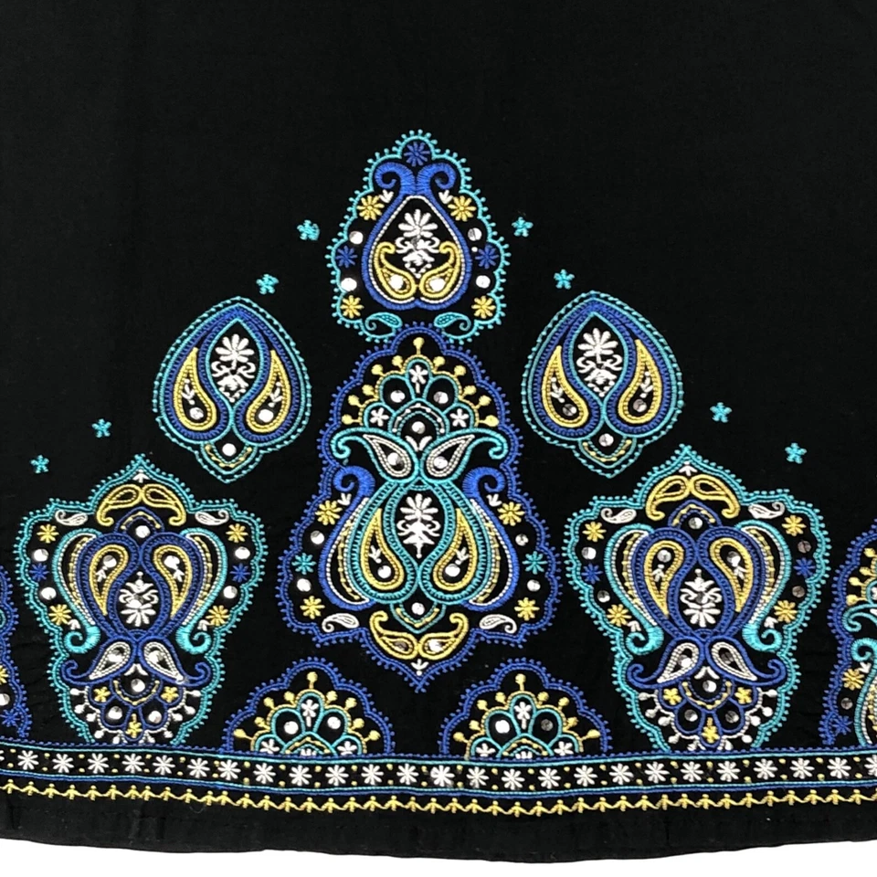 Сердце душа вышитая юбка подростков размер 11 пейсли цветочный блестки вечеринки - Изображение 2 из 4