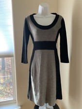 London Times Black & Gray Sweater Dress, Women’s XS