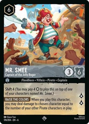acgカード　　Legend    of    MR⭐︎110 Lorcana Mr. Smee - Captain of the Jolly Roger 176/204 Super Rare