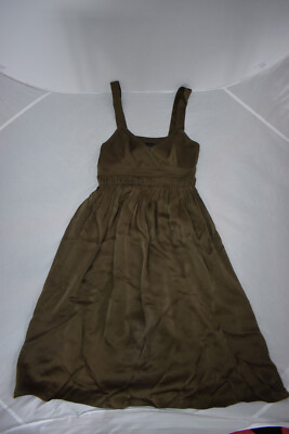 Burberry Prorsum Khaki Green Seta Silk Shoulder Strap Dress Womens IT42  UK8-10 | eBay