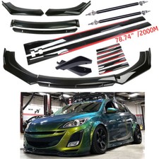 Gloss Black For Mazda 3 Mazdaspeed3 Front Bumper Lip Spoiler Splittersideskirt Gloss Black For Mazda 3 Mazdaspeed3 Front Bumper Lip Spoiler Splittersideskirt