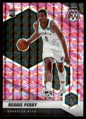 2020-21 Panini Mosaic Camo Pink Reggie Perry RC Brooklyn Nets #244