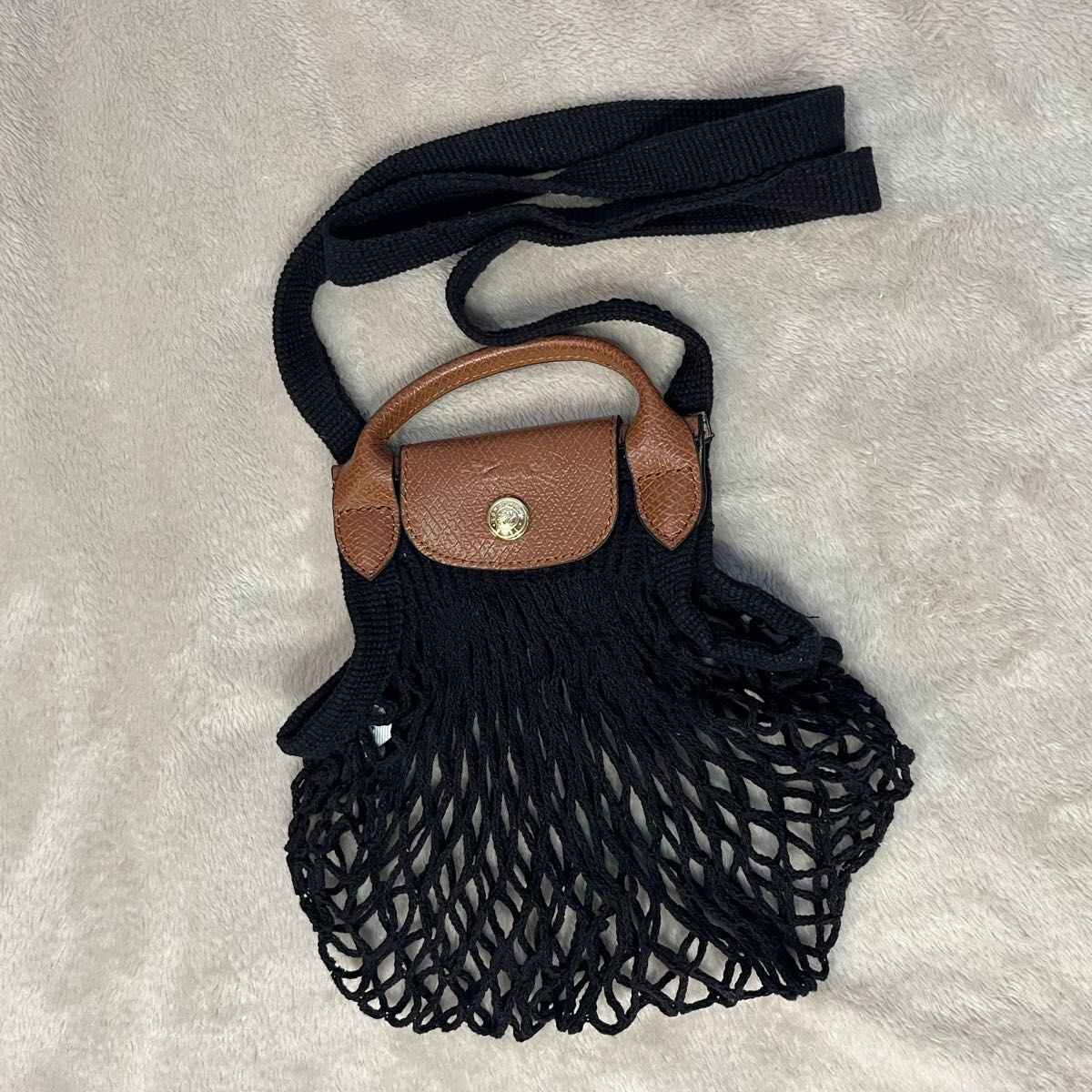 ショルダーバッグ・ポシェット Longchamp Le Pliage Filet Extra Small Mesh Bag Le Pliage Filet XS Mesh bag Black - Canvas | Longchamp US