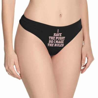 Femdom Bow Down Thong G-String Dominatrix Briefs Panties Womens Vixen Fetish