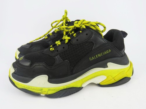 Balenciaga Triple S Black/White/Yellow Sneakers Usate EU 39 UK 6 US 9 - Imagen 4 de 14