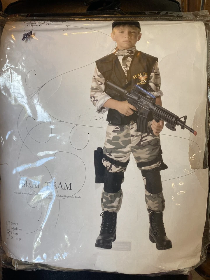 Seal Team Military Army Soldier Uniform Halloween Dress Up Costume Large - Image 4 of 4