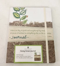 New Seasons Going Green Leaf Journal 80 Lined Pages Elastic Closure Soy Ink 