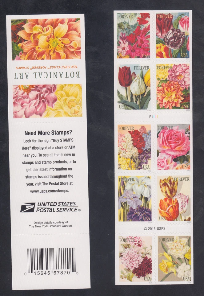 US Stamp #5042-51 Botanical Flowers 25 Genuine Booklets of 10 - Image 2 of 2
