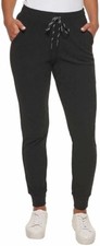 Andrew Marc Marc New York Womens Ribbed Midweight Jogger Black 2XL