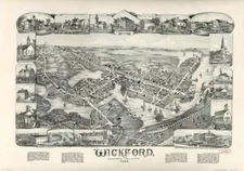 18" x 24" Map of Wickford, Rhode Island, 1888