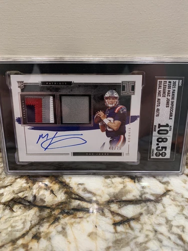 2021 Impeccable Mac Jones Helmet 4 Color Patch On Card Auto 10 RPA /75 SGC 8.5🔥