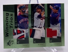 2007 UPPER DECK SPX JOE MAUER LOGO PATCH 25/25 TRIO BRIAN MCCANN VICTOR MARTINEZ