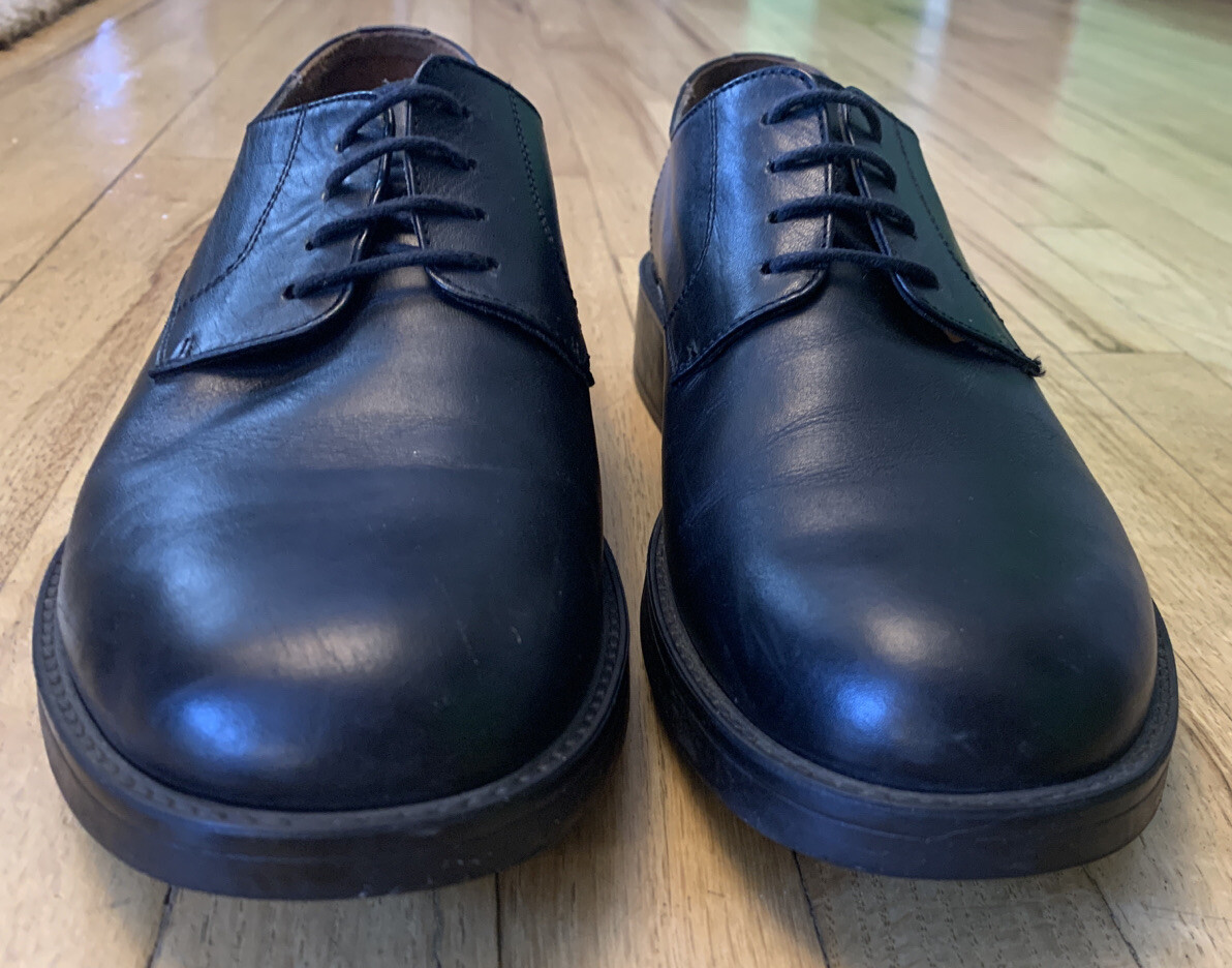 SAOLA Scarpe Marco Barbabella da uomo Oxford Derby in pelle nera made in Italy taglia 9 US