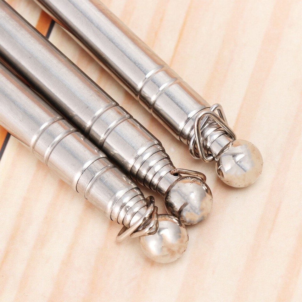 3 Pcs Mât Télescopique En Acier Inoxydable Tige D'enseignement