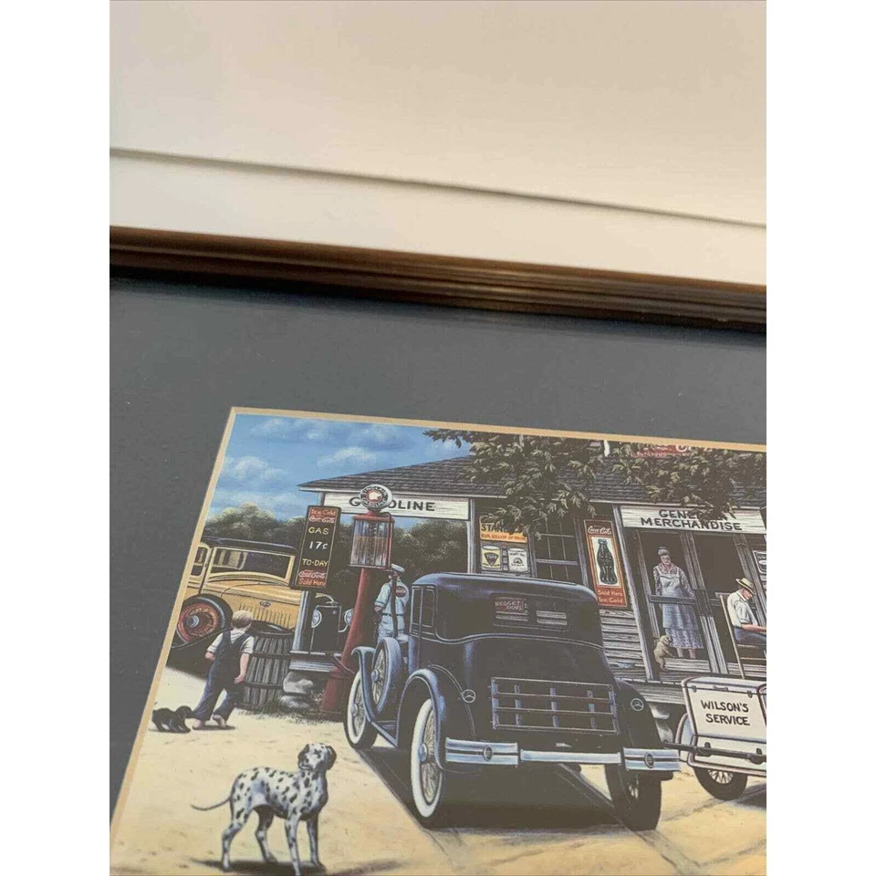 Pamela Renfroe Looking Back Gas General Store Signed Framed Matted 1993 Vtg - Image 3 of 4
