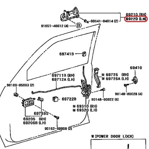 TOYOTA OEM FRONT LEFT DOOR HANDLE 69220-90300 for Land Cruiser FJ40 FJ45 - Imagem 3 de 4
