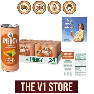 Delicious Orange Pineapple Energy Drink - 80mg Caffeine, Non-GMO, 24 Pack