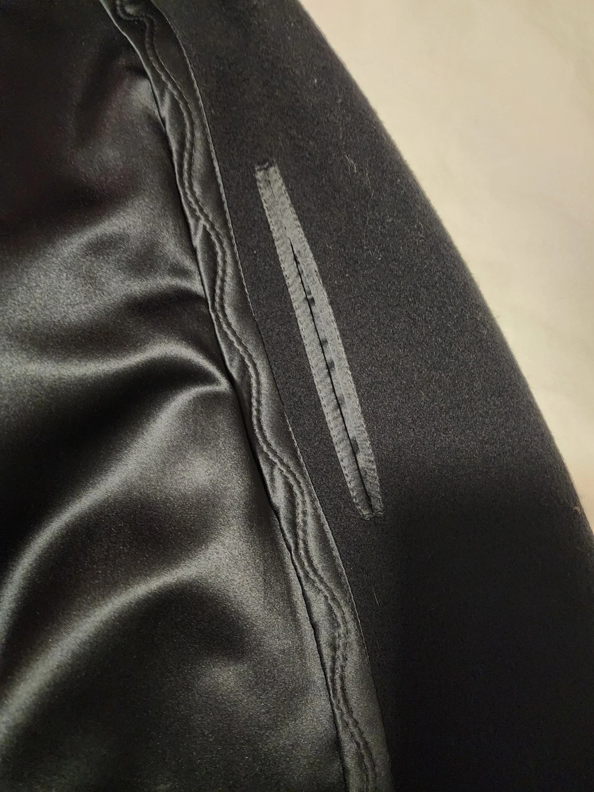 VTG Stafford Mens Black Double Breasted Coat Wool/Cashmere Blend Size 44R - product detail image 7