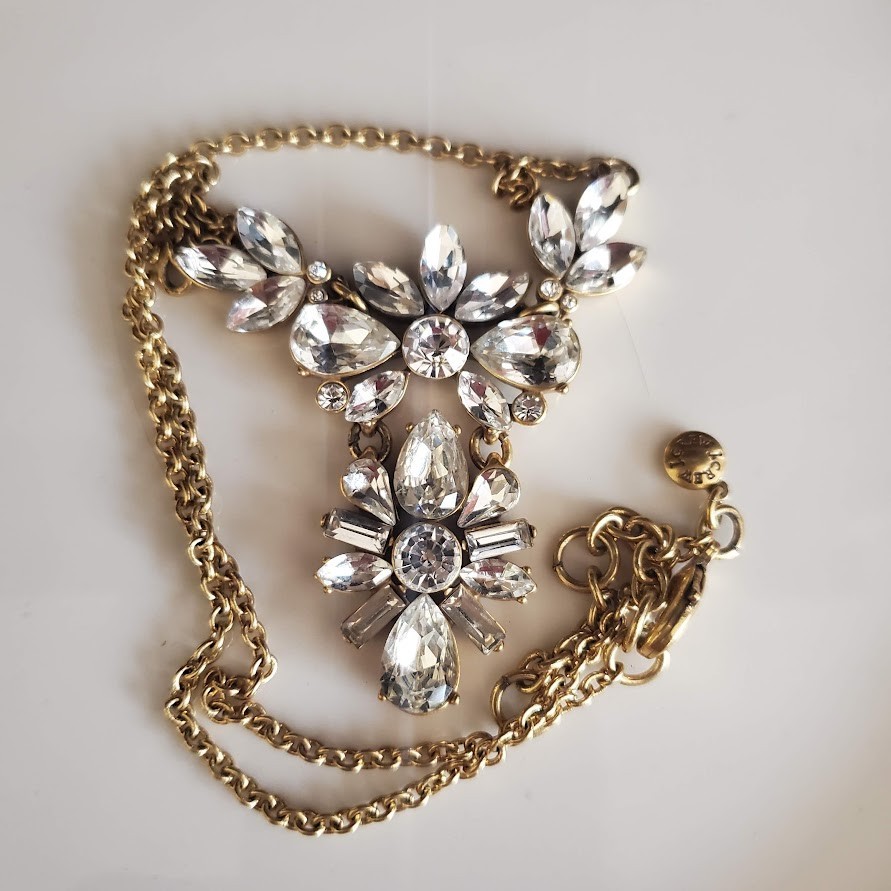 J. Crew Multi-Shape Clear Crystal Statement Penda… - image 5