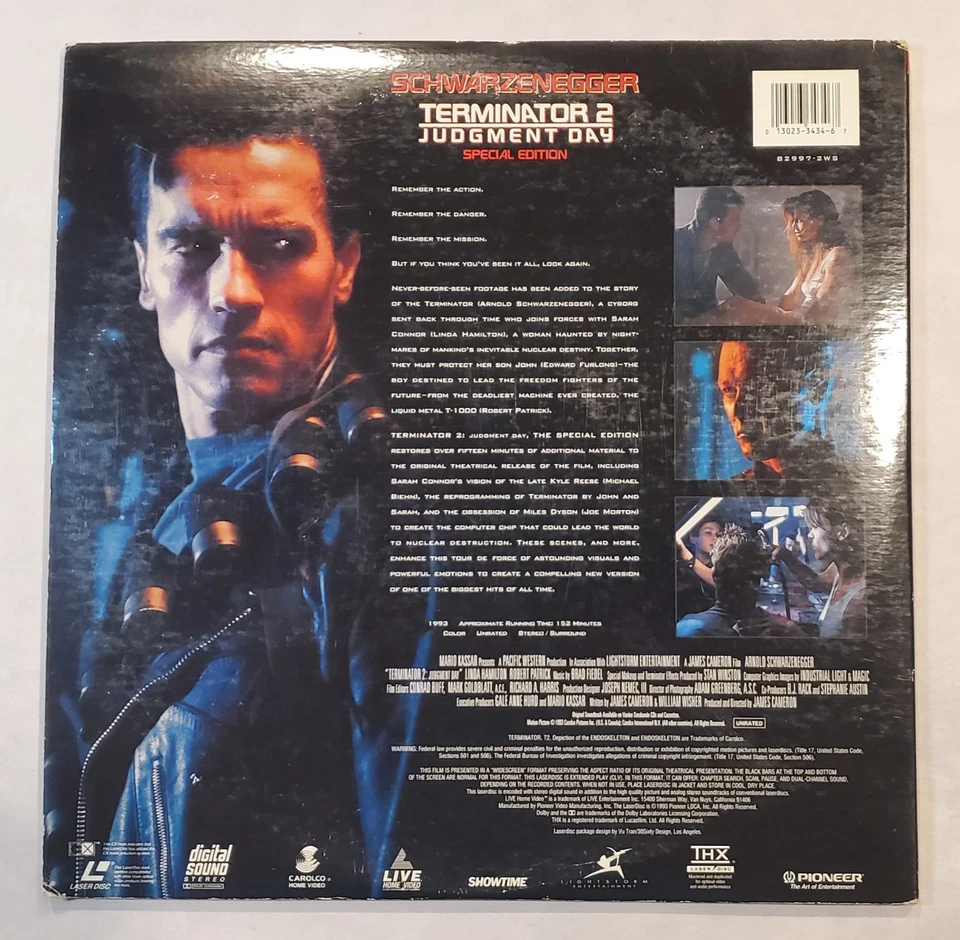 1993 Terminator 2 Judgment Day Special Edition Laserdisc Schwarzenegger Movie - Image 3 of 4