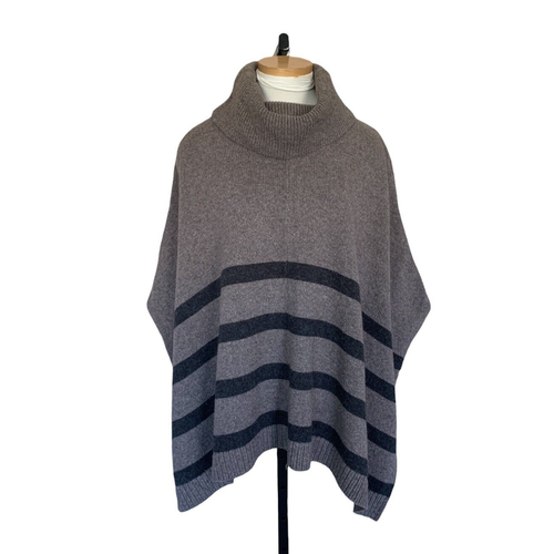 banana republic poncho sweater oversized ruana XS striped beige navy | eBay