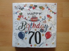 20 Stück Servietten Happy Birthday 70. Gebur...