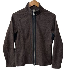 Bogner Fire  Ice Women Sz 10 Wool Blend Zip Up Vented Underarms Brown Jacket