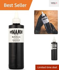 Dynamic Color 8oz Black Tattoo Ink - Authentic, Long Lasting Cruelty-Free
