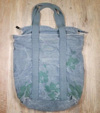 Keen Hybrid Transport Blue Flower Bag Tote Canvas Zip Closure 2 Handles