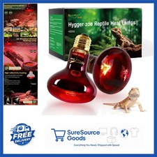 100W Infrared Heat Lamp Bulbs 2 Pack Red Light for Reptiles and Amphibians
