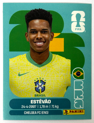 2026 FIFA WC USA Panini Sticker #188 BRA 20 ESTEVAO Brazil Edition