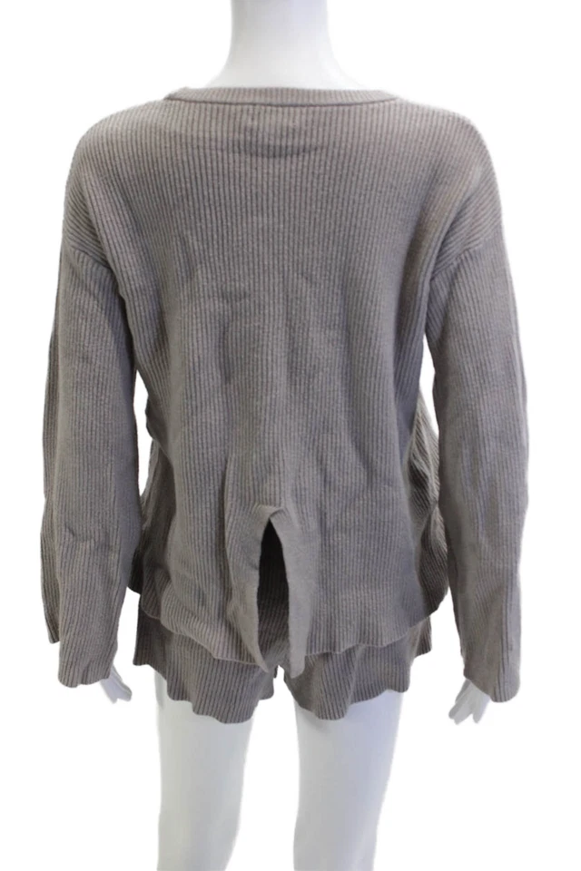 Conjunto Suéter The Drop Mujer Gris Viscosa Sólido Cuello Redondo Manga Larga Talla S Foto 3 de 4