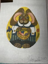 Hand Painted Needlepoint Canvas Easter Egg By Lucinda Rice