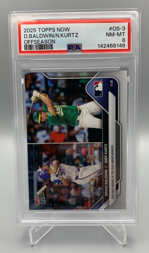 2025 Topps Now #OS-3 DRAKE BALDWIN & NICK KURTZ Rookie of Year NMMT Graded PSA 8 - Picture 1 of 4