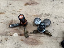 2 Harris Brenngetriebe Messing Regler Propan Acetylen Sauerstoff Argon Messger&auml;te Durchfluss